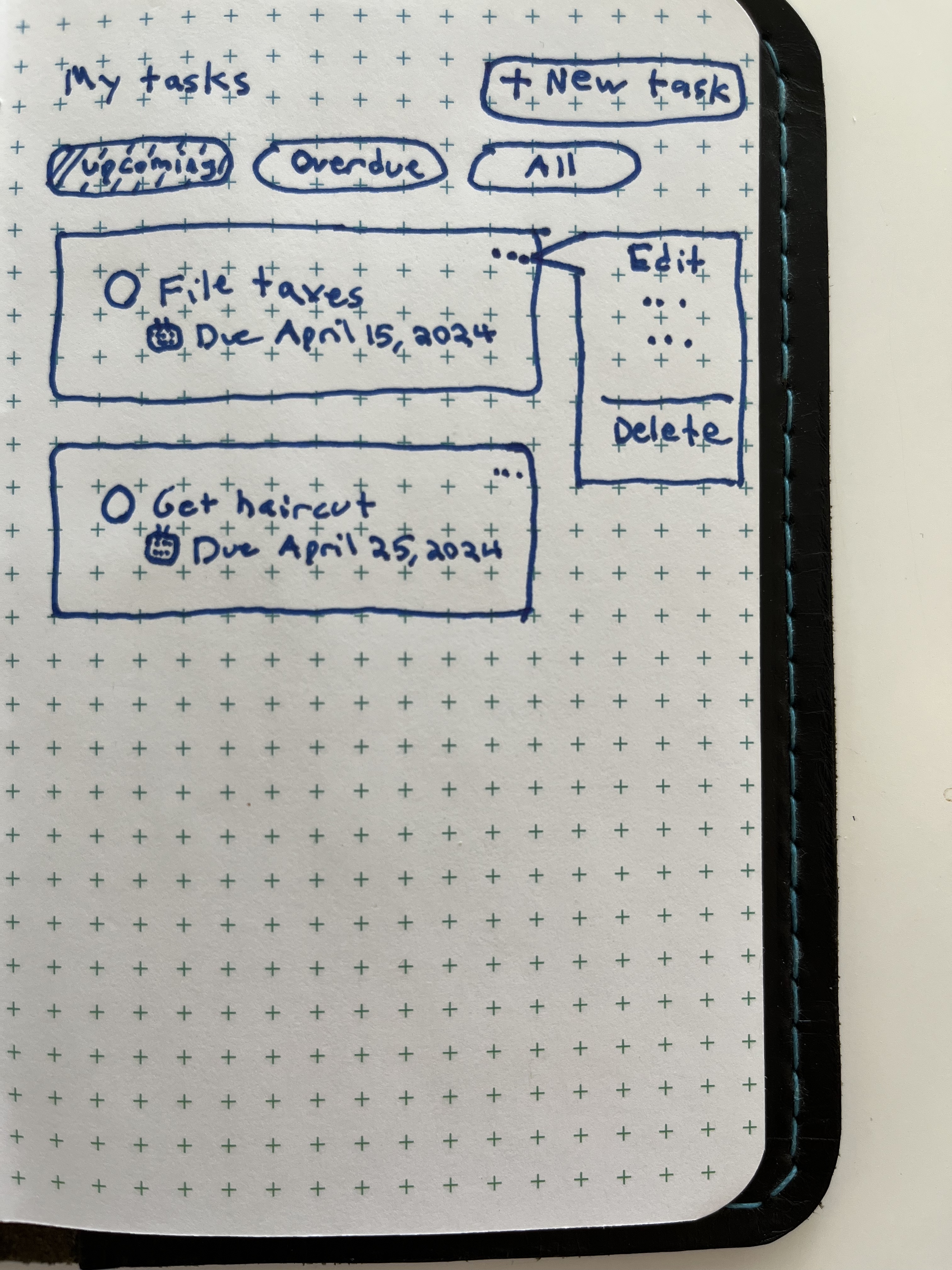 Task management app sketch